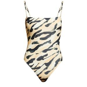 NWOT Nanushka Soline Animal Print One Piece Swimsuit